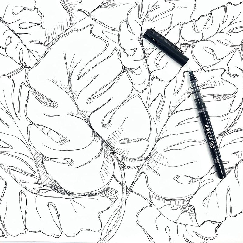 PILOT Precise V5 Rolling Ball Pen Extra Fine Point - 0.5mm - Bulk 10 Pack of 5 Black and 5 Blue Liquid Ink Rollerball Pens - Image 4